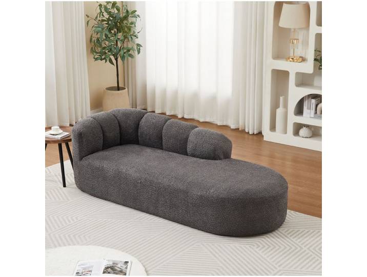 Modenuit Chaise longue 2 places en chenille gris anthracite sans accoudoirs design moderne