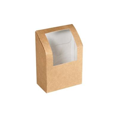 1000x DUNI Wrapbox mit PLA-Fenster 550 ml Braun ungeteilt