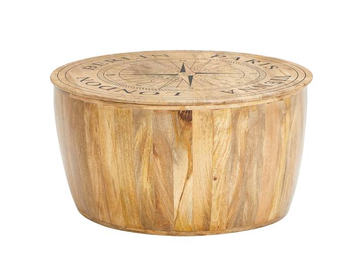 Table basse massive Vumbi Ø 83cm Marron