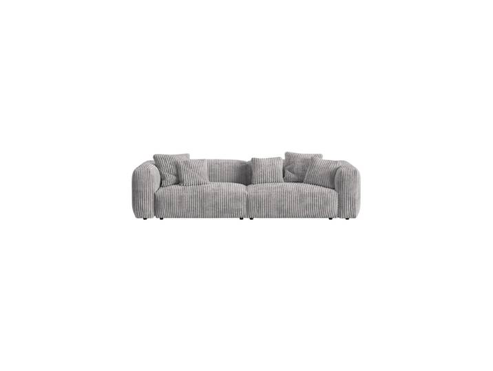 Modulares 4-Sitzer Design Sofa „Martina“ Cord Hellgrau Micadoni
