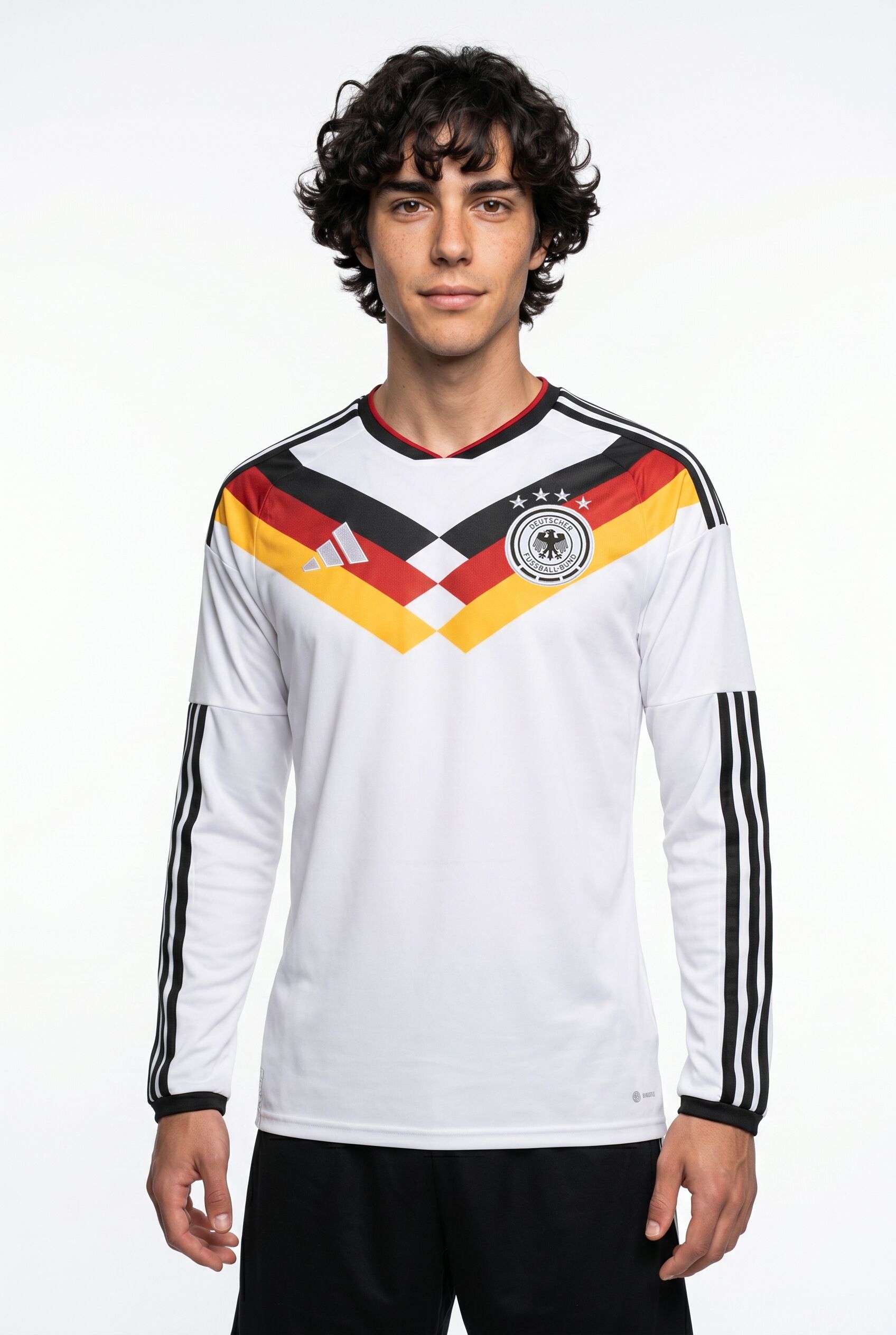 Fussballtrikot ADIDAS PERFORMANCE "DEUTSCHLAND 26 HEIMTRIKOT, LANGÄRMLIG", Herren, Gr. S, weiss (weiß), Obermaterial: 100% Polyester, Trikots Fussballtrikot, DFB Heimtrikot, WM Trikot 2026 weiß S