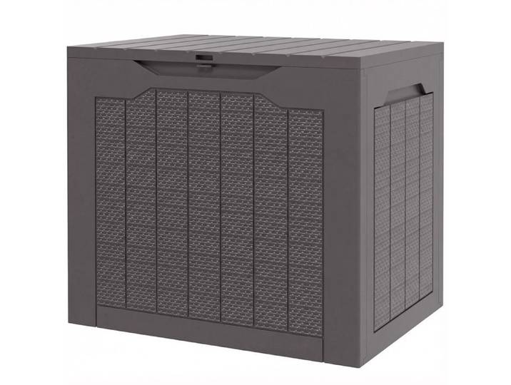 LIA Coffre de rangement extérieur 93L avec poignées encastrées malle de rangement extérieur étanche 56 x 41 x 50 cm marron