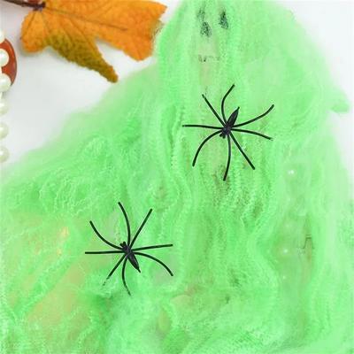 Inspired Finds Stretchy Halloween Spider Web Artificial White Cobweb Decoration green