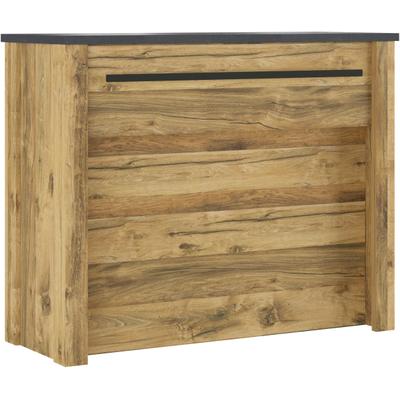 Barschrank HOME AFFAIRE "York, moderne Küchentheke im Industrialdesign", grau (braun), B:130cm H:106cm T:52cm, Schränke, Barschrank, mit Handtuchstange aus Metall, ausreichend Stauraum, 130 cm breit