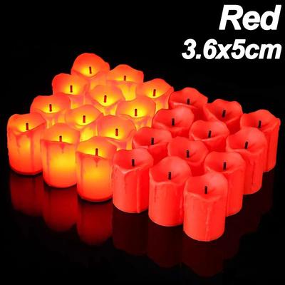 Uplift Treasures LED Flameless Tea Light Candle Set With Warm White Glow red 20pcs