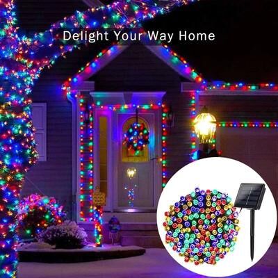 Uplift Treasures Outdoor Solar Waterproof Fairy String Lights multicolor 200led 22m