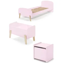 KINDERZIMMER Set Karilynn 3 Massivholz+MDF rosa