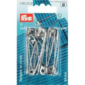 Prym Sicherheitsnadeln 085202, silber, Metall, Größe 50 mm, 12 Stück