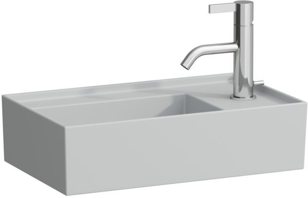 LAUFEN Kartell Handwaschbecken 8153347591121, 46x28cm, grau, ohne Hahnloch rechts, Saphirkeramik