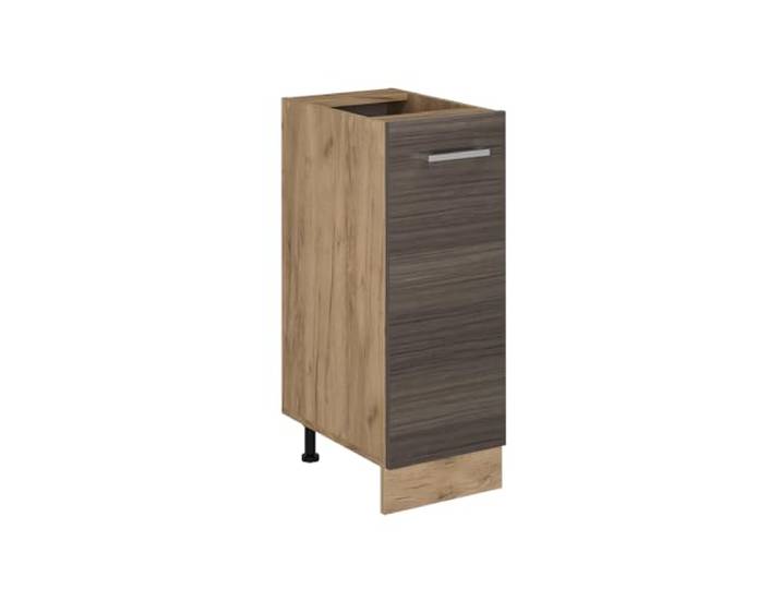 Vicco Apothekerschrank R-Line , Edelgrau/Goldkraft Eiche 30 cm 1 Auszug · Ohne Arbeitsplatte · Höhenverst. Füße · 2 Einlegeböden · Frei kombinierbar