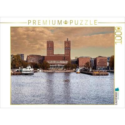 CALVENDO Puzzle Rathaus, Oslo | 1000 Teile Lege-Größe 64 × 48 cm Foto-Puzzle für glückliche Stunden