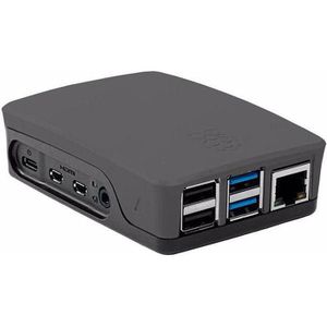 Raspberry SBC-Gehäuse Pi 4 Case, Kunststoff, schwarz / grau
