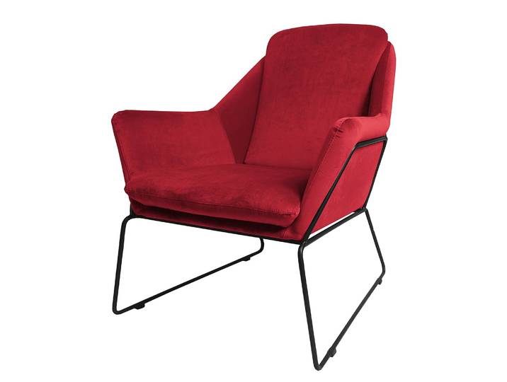 Sessel Belval Rot/Rot Samt Ravi 69 x 85 x 63cm