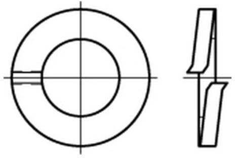 DIN 127 Federringe, aufgebogen Federst. A 18 K ; Industrial Quality Supplies (001270010180000)