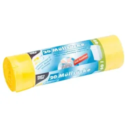 Papstar 20 Müllsäcke mit Zugband 60 L gelb gelb, 64.5x71 cm