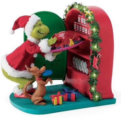 Enesco/Dept 56 Christmas Dinner Grinch Clothtique Red , Red