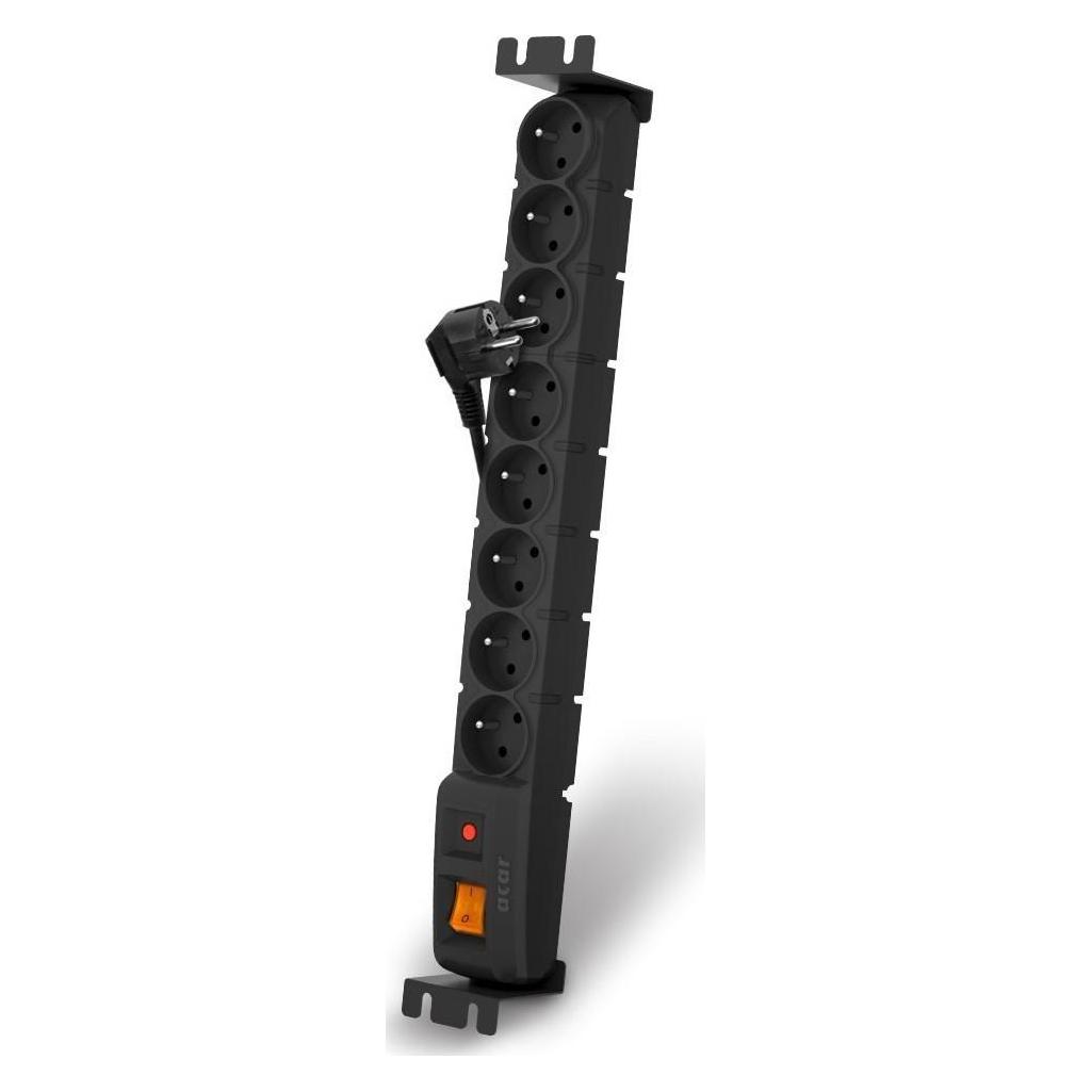 Acar 19" Stromverteilungsleiste S8/3m 8x220V Schwarz+Überspannungsschutz 10A (8x, 3 m) (47101775)