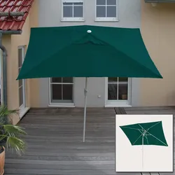 Sonnenschirm Castellammare, Gartenschirm, 2x3m rechteckig neigbar, Polyester/Alu 4,5kg UV-Schutz 50+ ~ grün