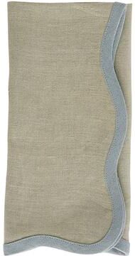 Set of 4 Rue Scalloped Linen Napkins - Tea - Ballard Designs