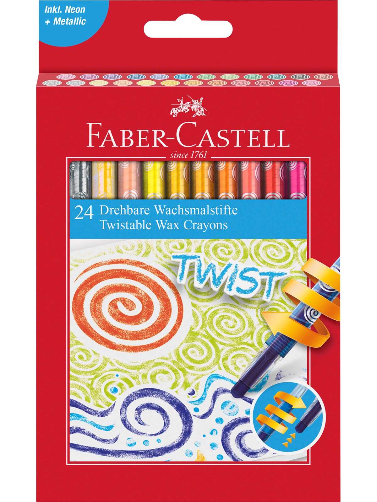 Faber-Castell Drehbare Wachsmalkreiden 24er Kartonetui