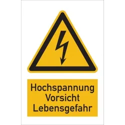 Warnschild, Kombischild, Hochspannung - 100x150 mm Folie selbstklebend