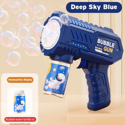 Inspire Picks Glowing Automatic Bubble Gun For Kids No Battery Bubble Machine Toy deep Sky Blue
