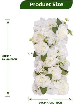YUN 6Pcs Silk Floral Panels for Wedding Arch, Bridal Shower, Table Centerpiece & Wall Backdrop Decor