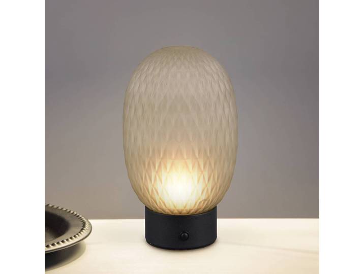 Trio Lighting LED Tischlampe Facette, dimmbar, grün, für Wohn- / Esszimmer, Glas, Tischleuchte