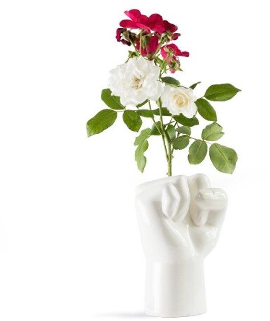 Werkwaardig Fckvase - Abstracte vaas met vuistmotief - Wit