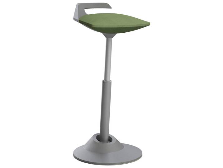 Aeris Bürohocker, Grau, Grün, Metall, Textil, Uni, Säule, rund, 38x51-84x38 cm, Made in Germany, Büromöbel, Bürostühle, Bürohocker