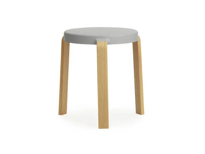 Normann Copenhagen Tap runder Hocker Grau-Eiche, Ø41x43 cm