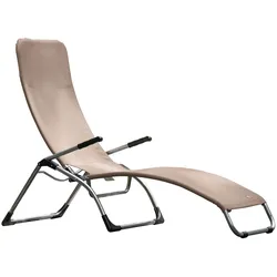 Gartenliege Samba aus Aluminium, modernes Design für Outdoor, taupe, verstellbare Sitz- und Liegeposition