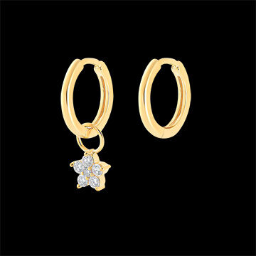 Edenly Ein Paar Ohrringe, Kombination, aus 18 Karat Gelbgold