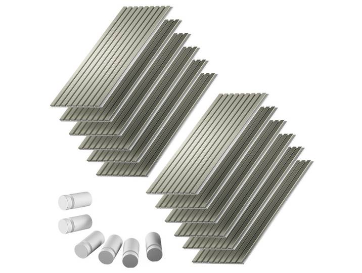 Vicco Akustikpaneel Sonoa, Salbeigrün/Weiß, 12er Set, Salbeigrün, Weiß, Holzwerkstoff, Rechteckig, 40x120x1.8 cm, Wandverkleidung