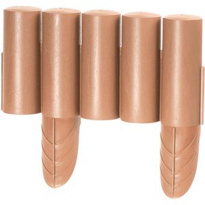 Prosperplast Rasenkante IPALPLUS, terrakotta, UV-beständig, flexibel, aus Kunststoff, 30 x 25 cm, 8 Stück, Gesamtlänge 2,4 m