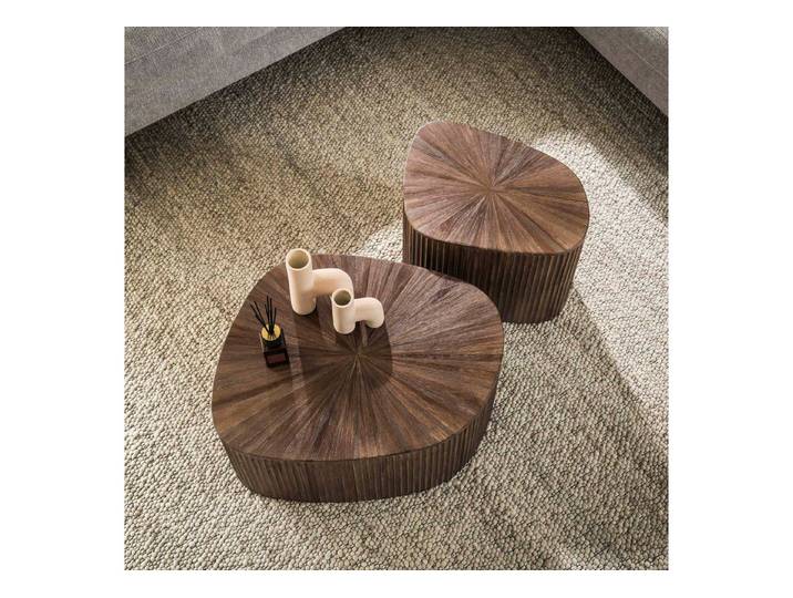 alesvelt Couchtisch -Set ROCCO QUADRATO Organische Soft-Square Blocktische in Espresso (2-er Set)