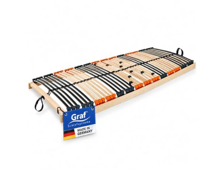 Graf Schlafsysteme Leo 42 NV Lattenrost 42 Federleisten 7 Zonen 10 Schieber Mittelgurt Nicht Verstellbar (100x200)