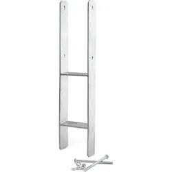 Wiltec, Zaunpfosten + Pfähle, XPOtool Pfostenträger 2x feuerverzinkt 71x600mm H-Anker Pfostenanker Pfosten