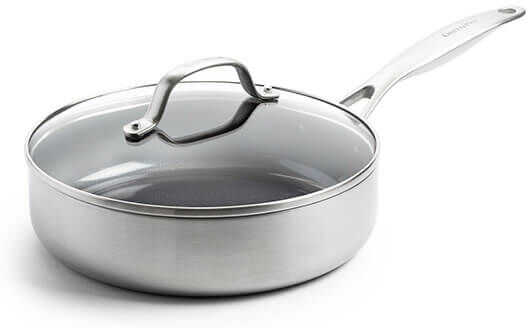 GreenPan Geneva 3-Ply Stainless Steel Non-Stick 24cm/2.6L Sauté with Lid