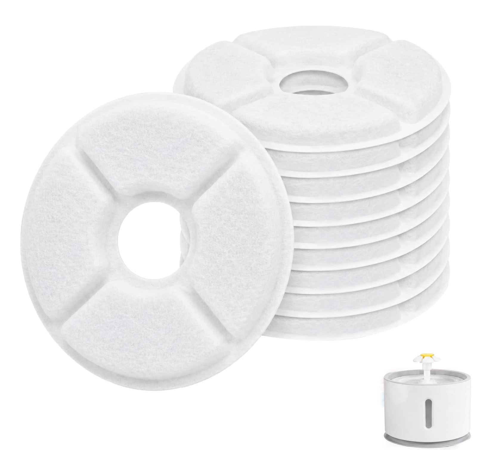 Dripio Vervangingsfilters voor kattenfonteinen, 10 stuks, met drievoudige filtratie