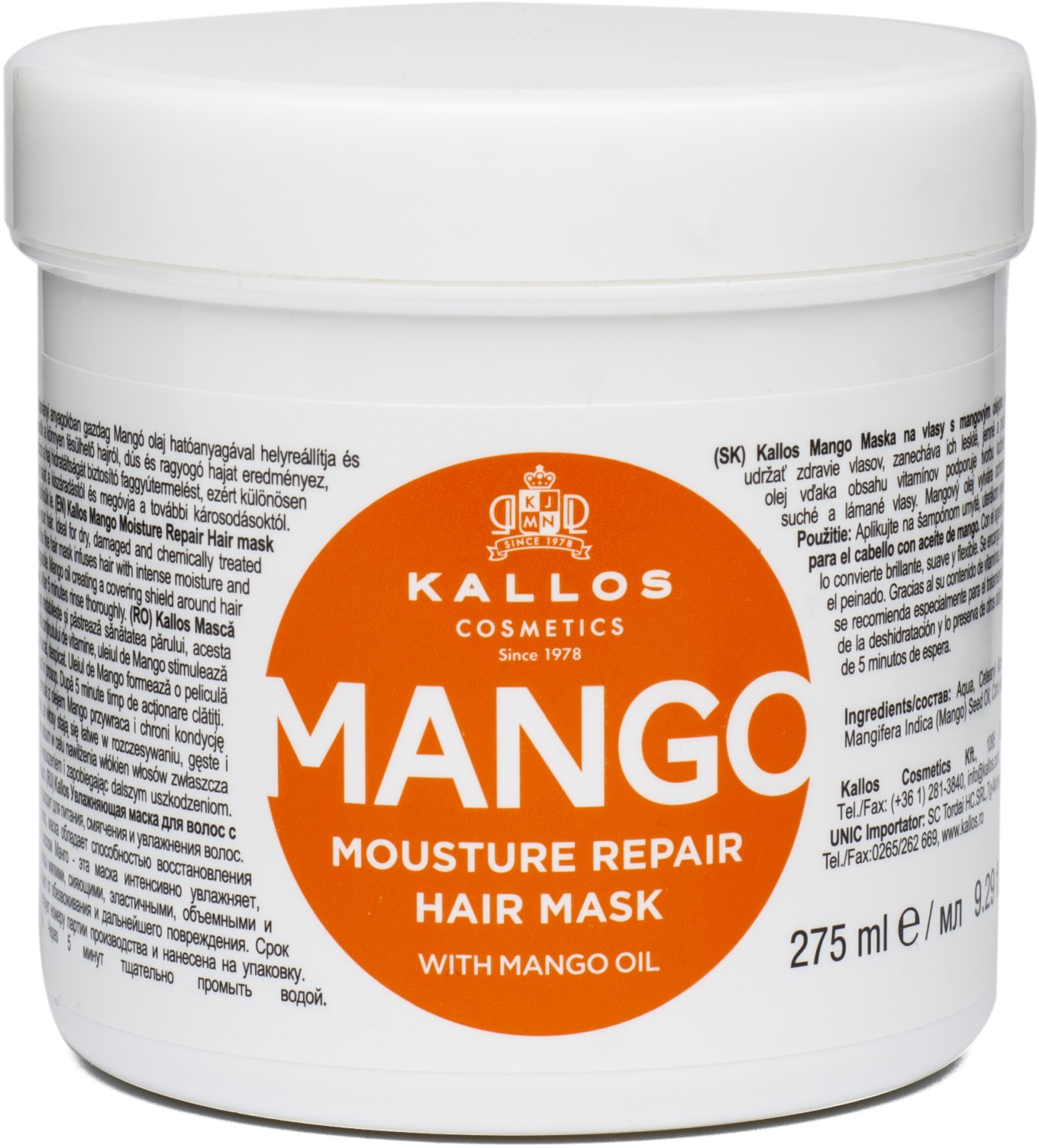 Kallos KJMN Mango Moisture Repair Hair Mask 275 ml KA-KJMN2140