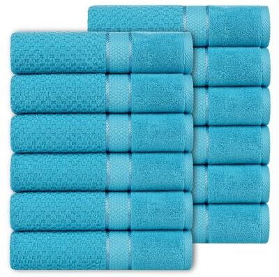 Ample Decor Popcorn Textured Cotton Quick Drying Hand Towels 18 X 28 Inch - 12 Pcs