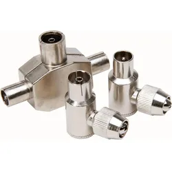 Kopp 33366904 TV-Stecker, 2-fach, mit 1x Koaxialwinkelstecker, 1x Koaxialwinkelkupplung