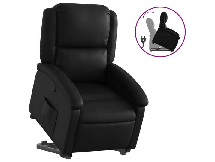 vidaXL Relaxsessel, Sessel mit Aufstehhilfe Schwarz Kunstleder