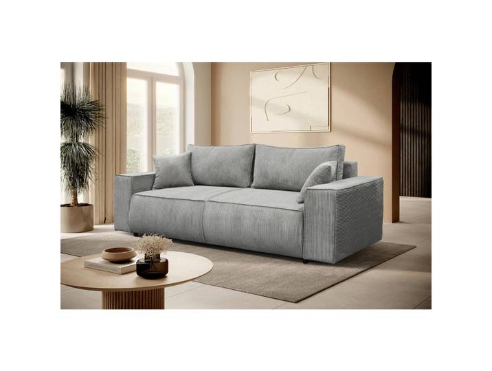 Mid.you Schlafsofa Loft, Grau, Kunststoff, 2-Sitzer, Füllung: Schaumstoff, 255x90x97 cm, Liegefunktion, Wohnzimmer, Sofas & Couches, Schlafsofas, Schlafsofas mit Bettkasten