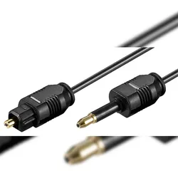 Goobay 51224 Toslink optisches Digital Audio Verbindungskabel, 1 m - 3,5 mm mini Toslink-Stecker > Toslink-Stecker, ø 2,2 mm