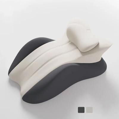 Uplifted Goods Prone Sleeping Pillow With Memory Foam For Waist And Neck Support black Grey 58x38x23cm