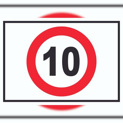 HB-Druck Tempo 10 km/h Geschwindigkeitsbegrenzung Schild Symbol A6 (105x148mm)
