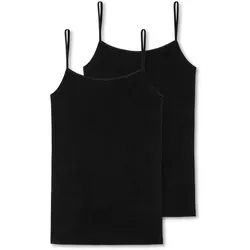 2 Schiesser Tops - Damen - Gr. 44 - schwarz