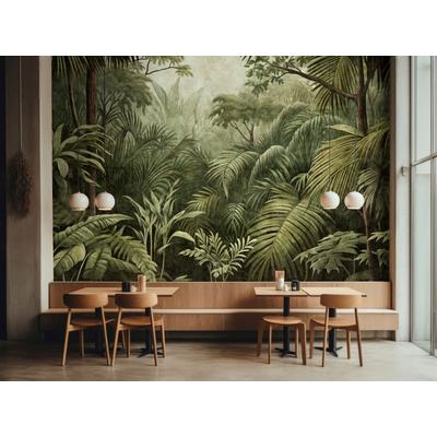 Fototapete LIVING WALLS "Walls by Patel 5 Fototapete Tropisches Dschungel-Panorama", hellgrün, B:4m H:0m L:2,7m, Vlies, Tapeten, Tropisches Dschungel-Panorama auf 200 g/m² Premium-Vlies